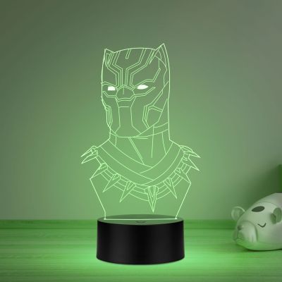3D Illusion Black Panther Led Night lamp with Multicolored Gift For Avengers Lover